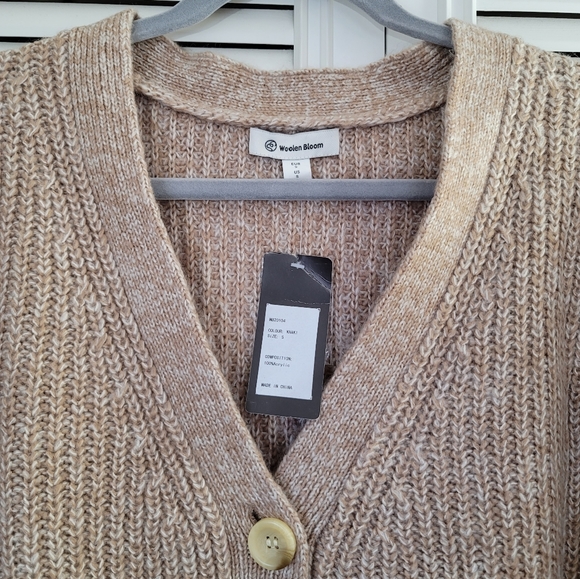 Woolen Bloom heathered khaki cardigan - Picture 10 of 16